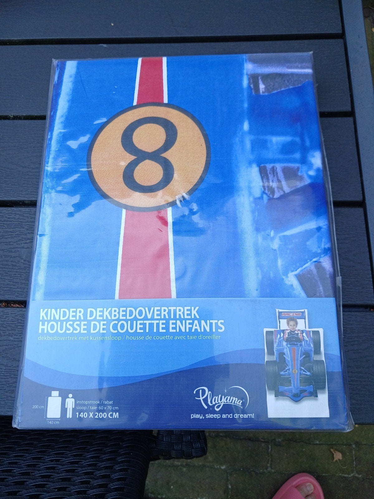 Kinder Dekbedovertrek Formule 1 Raceauto 140x200 cm, Ophalen, Overige merken, Meerkleurig, Nieuw