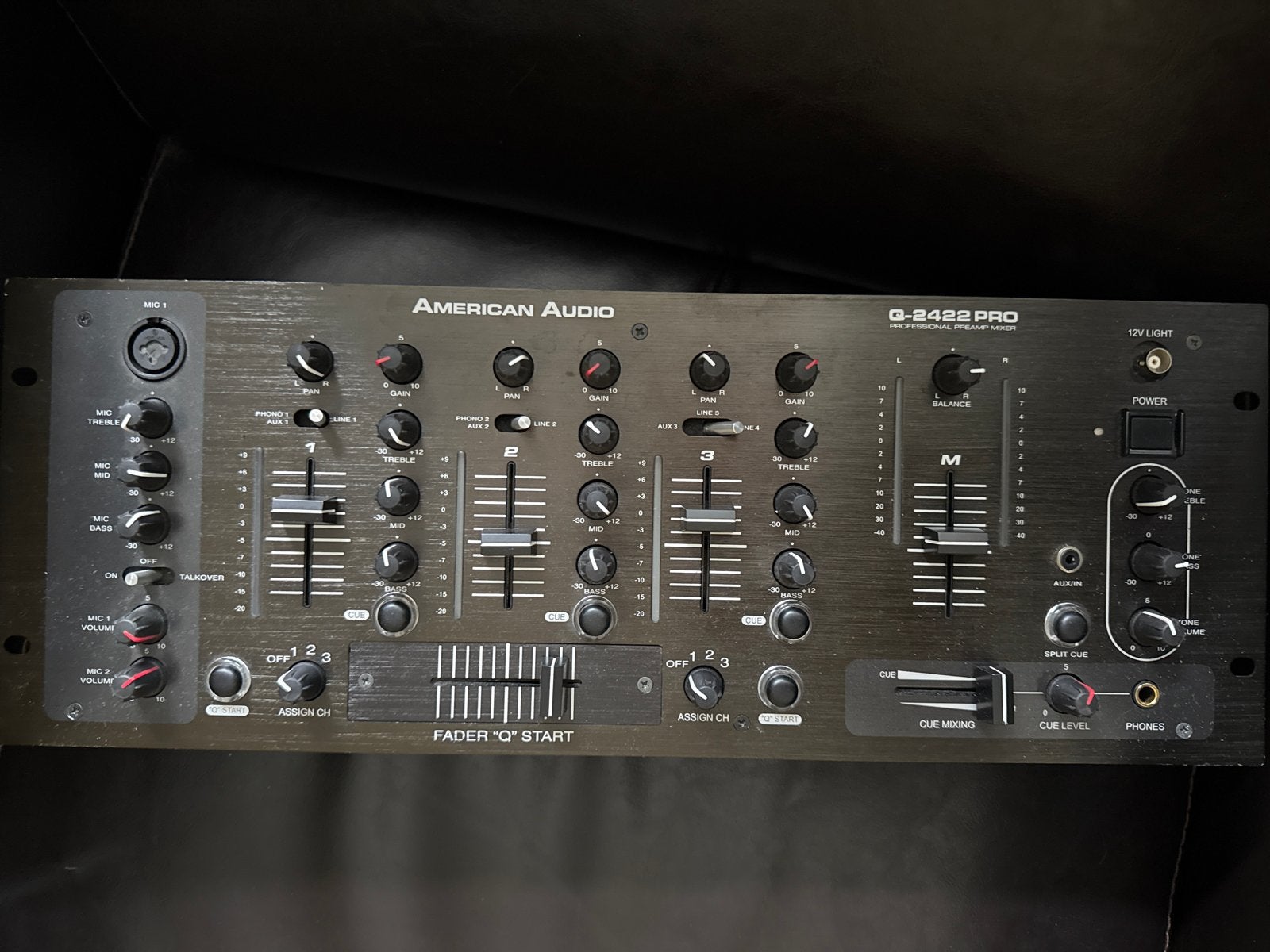 American Audio Q-2422 PRO Professionele Preamp Mixer, Ophalen of Verzenden, Gebruikt, 5 tot 10 kanalen, Microfooningang