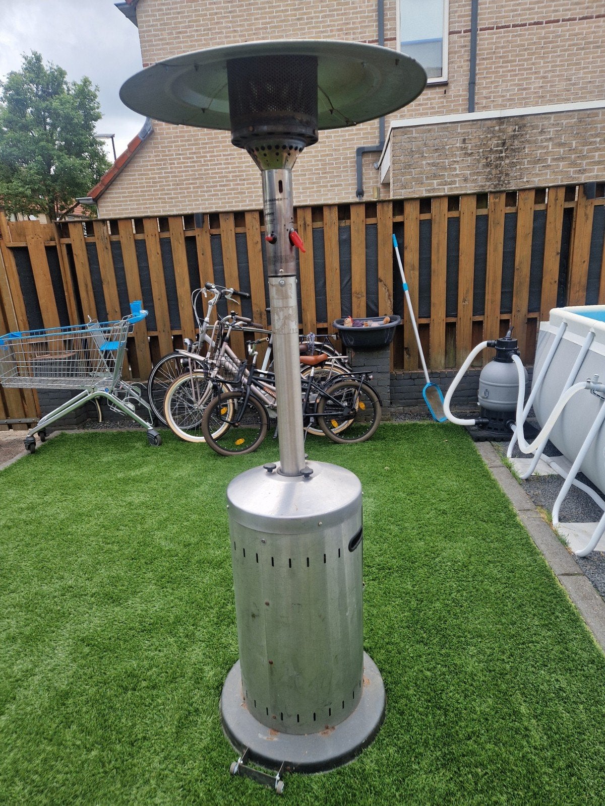 Terrasverwarmer op gas inclusief gasfles, Ophalen, Gebruikt, Gas, Vloer