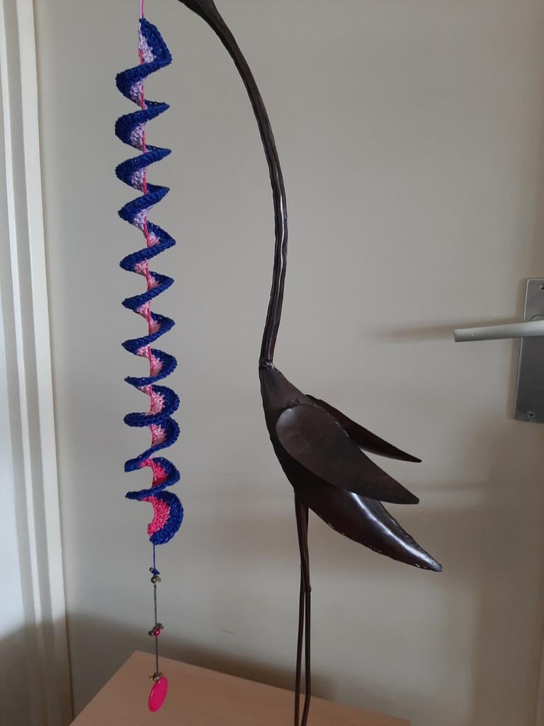 Kleurrijke gehaakte windspinner met hanger, Ophalen of Verzenden