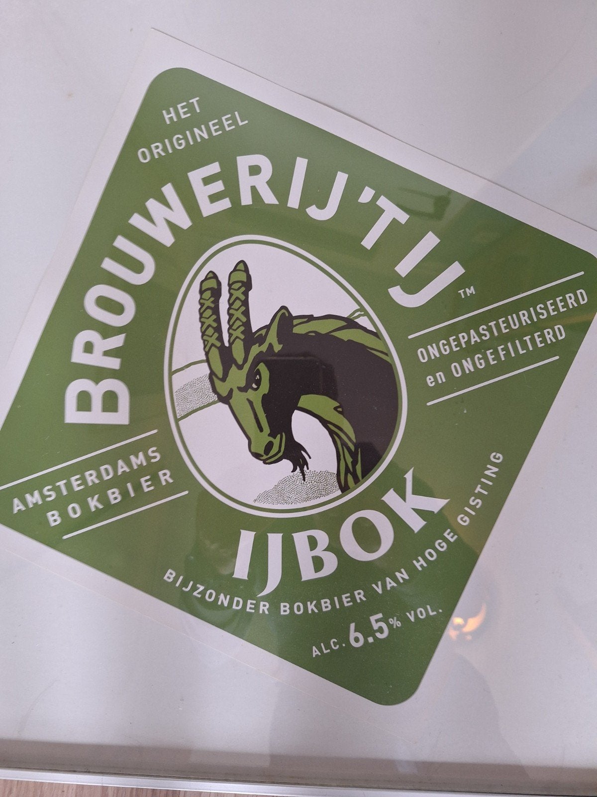 Brouwerij 't IJ Reclameborden - IJbok, Paasij, Galaxy IPA, Ophalen of Verzenden, Zo goed als nieuw, Reclamebord