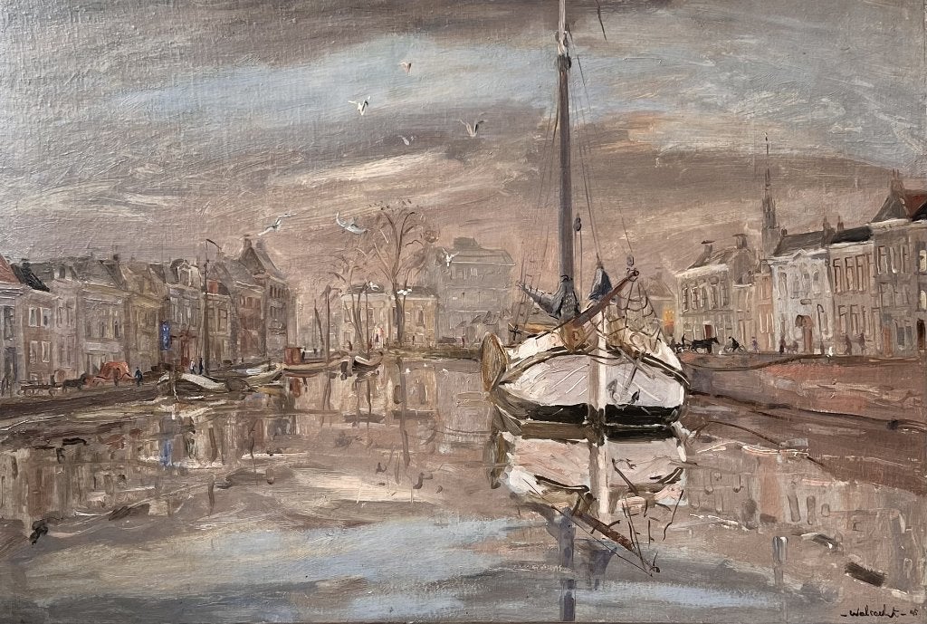 2. Schilderij, Ben Walrecht – Groningen, 1945, Doek, Portret of Personen, Impressionistisch, Ophalen of Verzenden