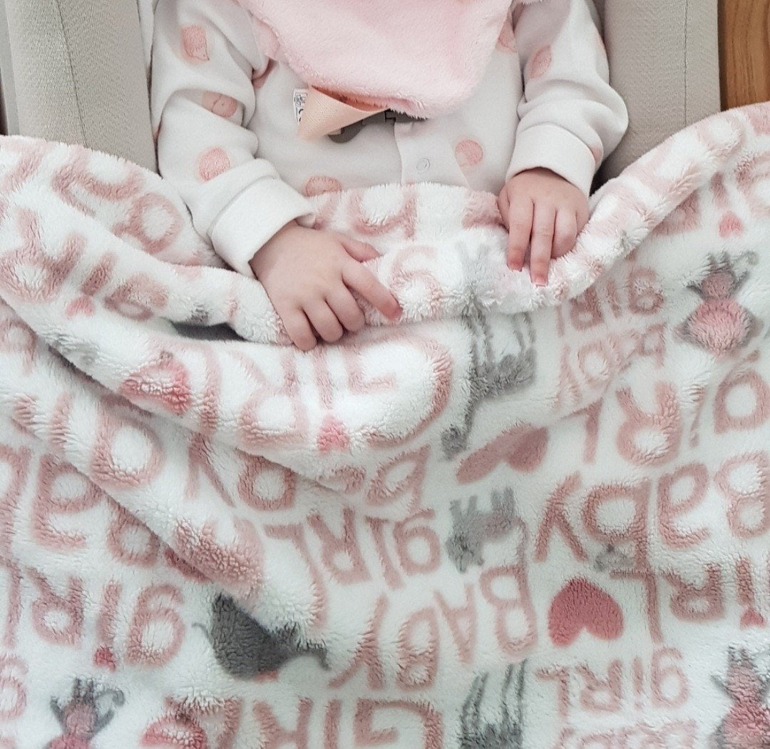 Baby girl blanket roze deken blankets dekens zacht, Verzenden, Gebruikt, 100 cm of meer, Deken