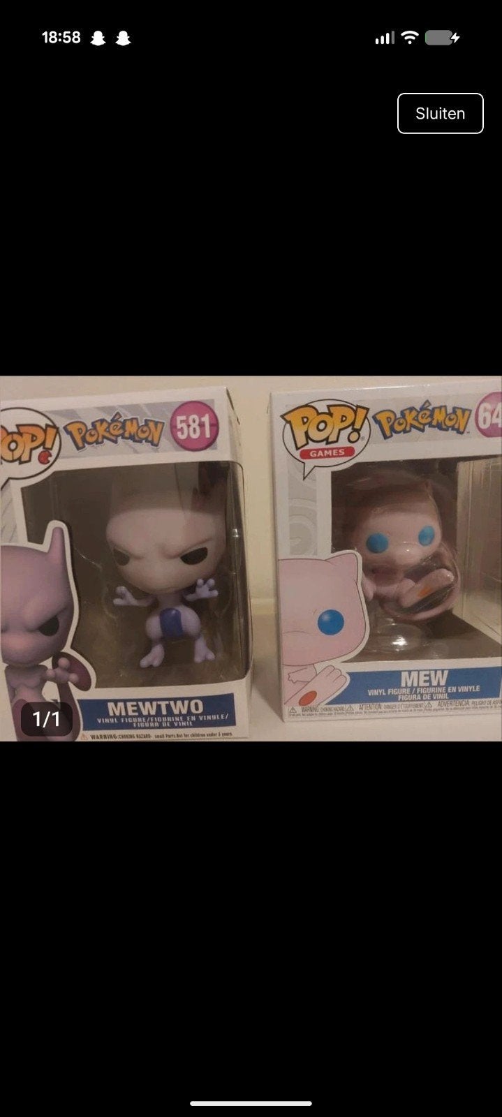Funko Pop! Pokémon Mewtwo & Mew (581 & 64), Ophalen, Nieuw