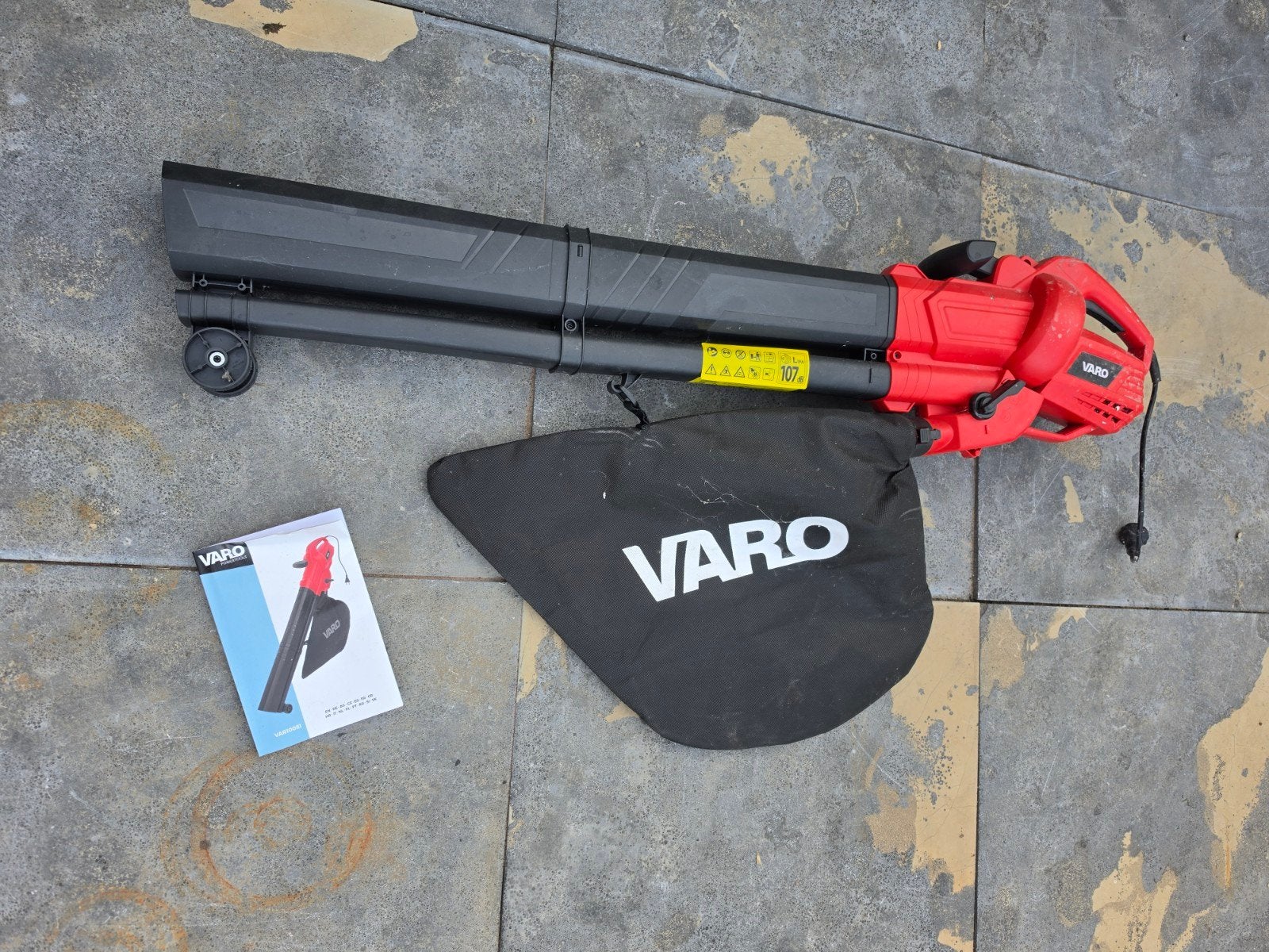 Varo Bladblazer met Zuigfunctie en Opvangzak, Gebruikt, Met opvangzak, Handgedragen, Ophalen of Verzenden