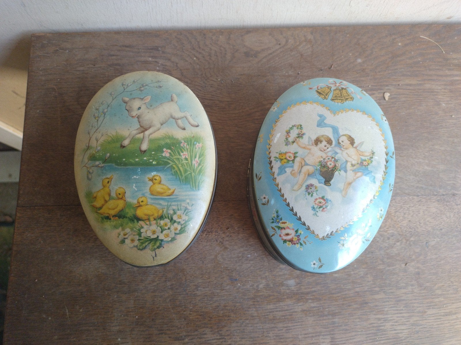 Vintage COTE D'OR blikken - Lammetje en Engeltjes, Verzamelen, Blikken, Ophalen of Verzenden, Gebruikt, Overige, Overige merken