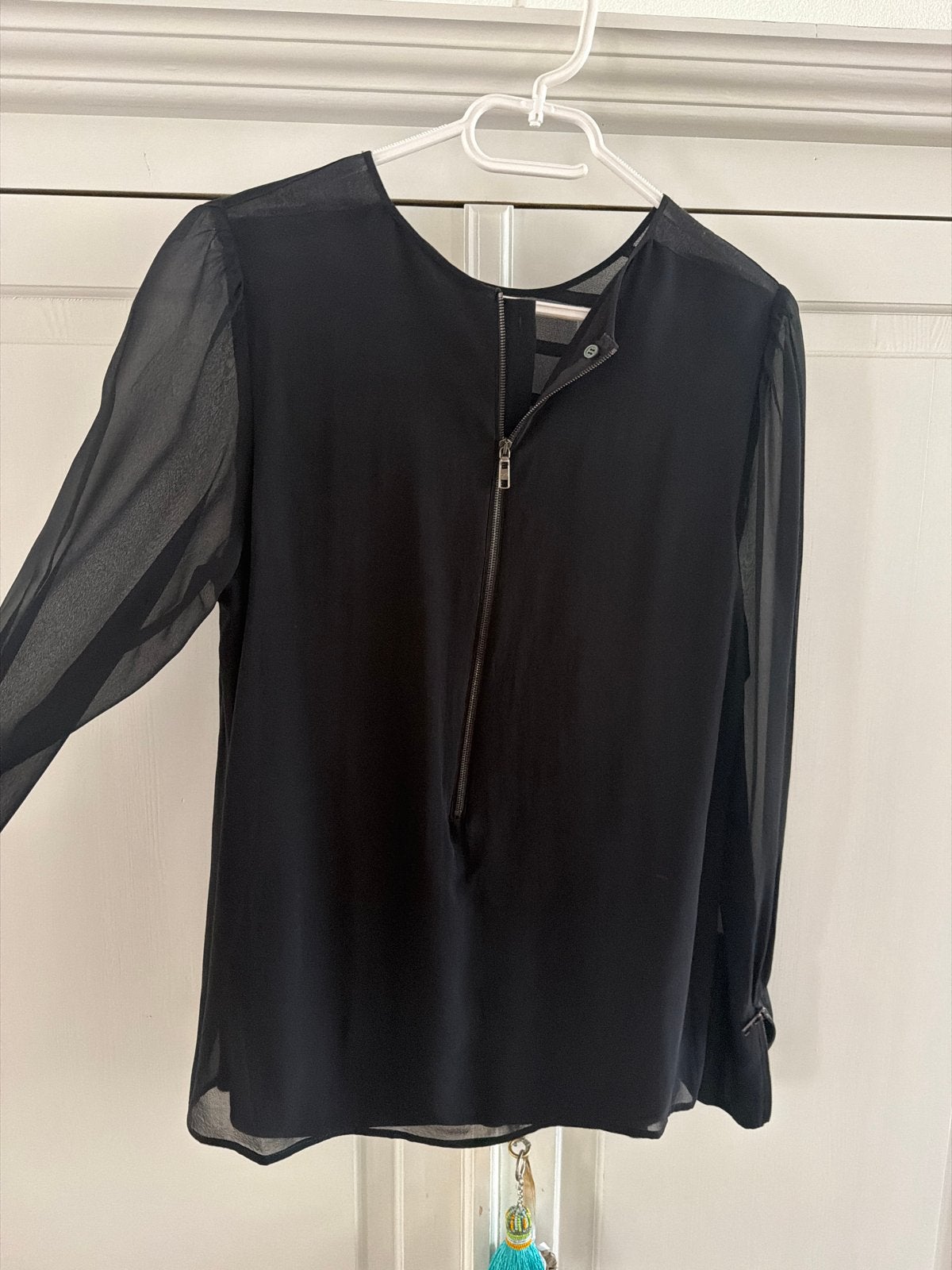 Zijden dames truitje maat 38 met rits, Kleding | Dames, Ophalen of Verzenden, Gedragen, Maat 38/40 (M), Zwart
