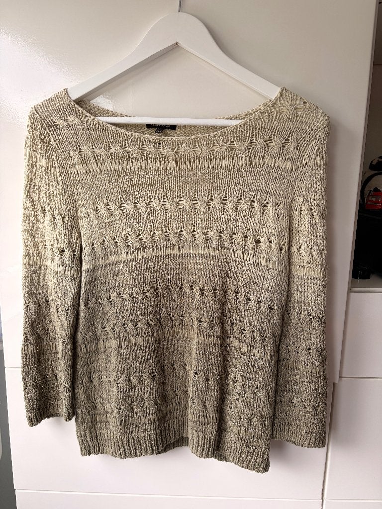 Massimo Dutti mooie gebreide trui in maat S/M, Massimo Dutti, Beige, Ophalen of Verzenden, Zo goed als nieuw