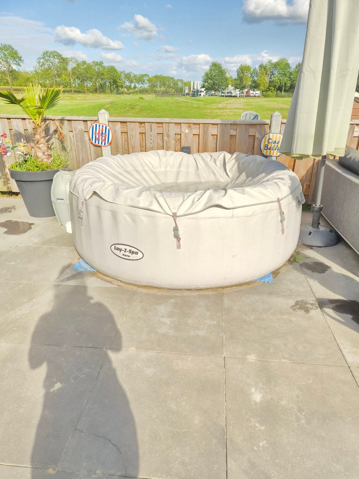 Lay-Z-Spa bubbelbad met extra hoes, Ophalen, Gebruikt, Afdekzeil, Opblaasbaar