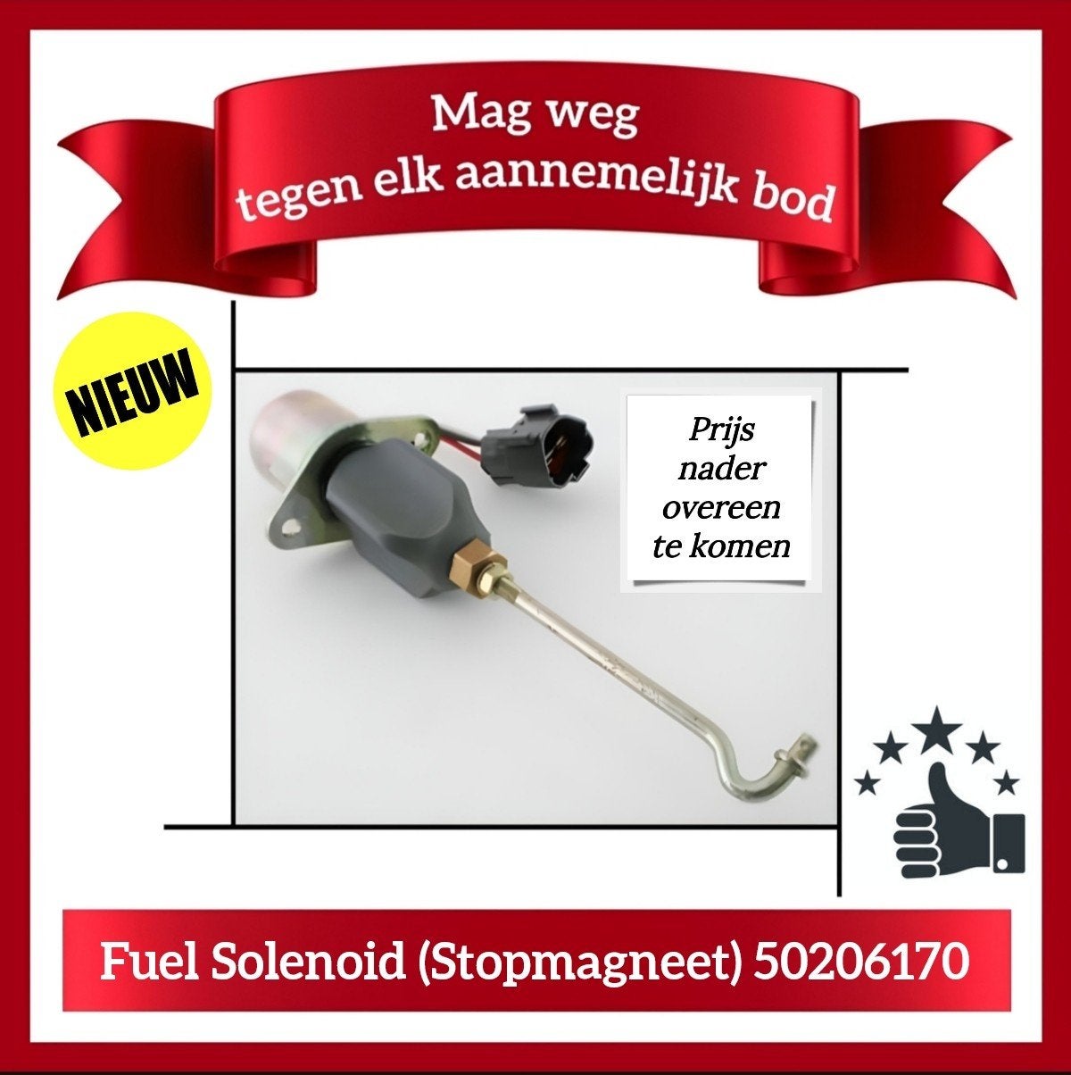 Fuel Solenoid voor Mastervolt Generator - 50206170 / Nieuw, Ophalen of Verzenden, Nieuw, Onderhoud en Reparatie