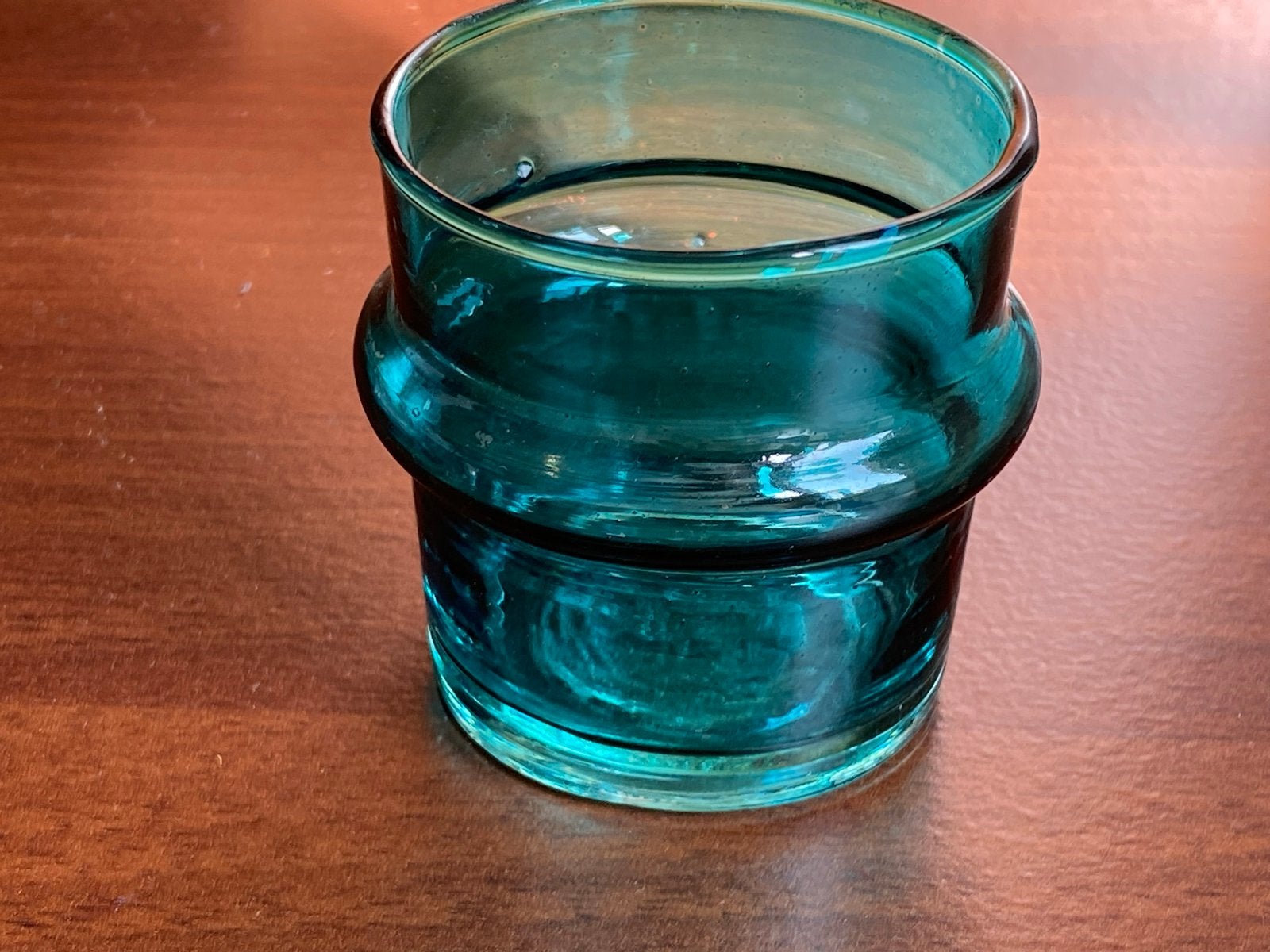 Vintage Bijenkorf Iittala Kivi theelichthouder - Petrolblauw, Ophalen of Verzenden