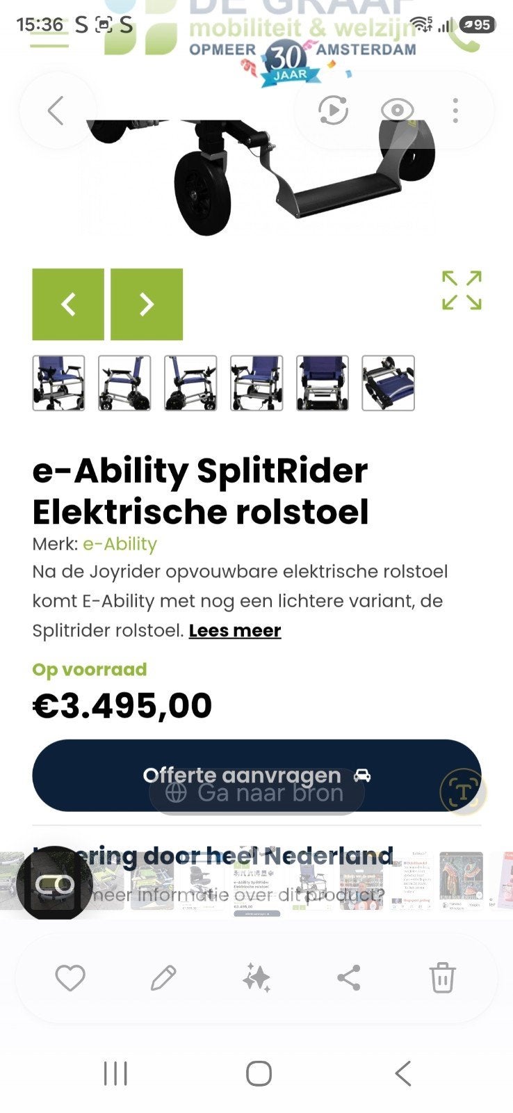 electrice rolstoel, Diversen, Ophalen, Duwrolstoel