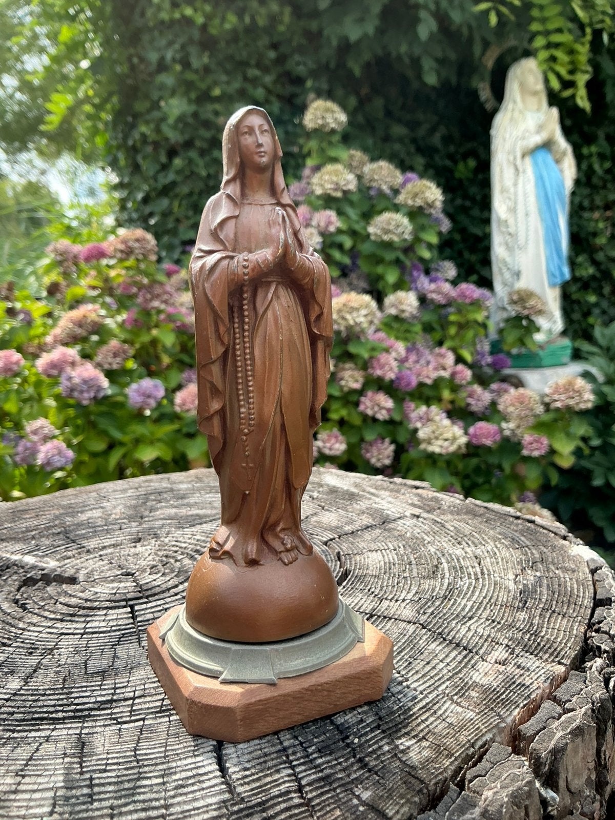Prachtig Mariabeeld ❤️ Maria van Lourdes Koper/Tin, Ophalen of Verzenden