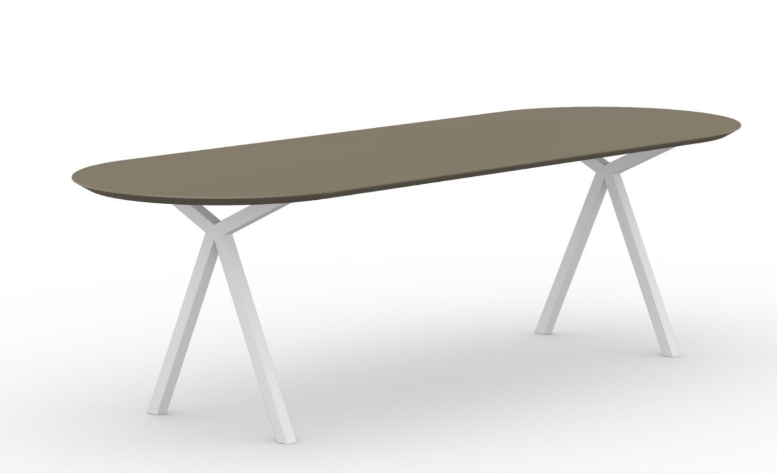 Studio Henk Slim X-type eettafel HPL donker ecru 220x100cm, Huis en Inrichting, Tafels | Eettafels, Nieuw, 100 tot 150 cm, 200 cm of meer