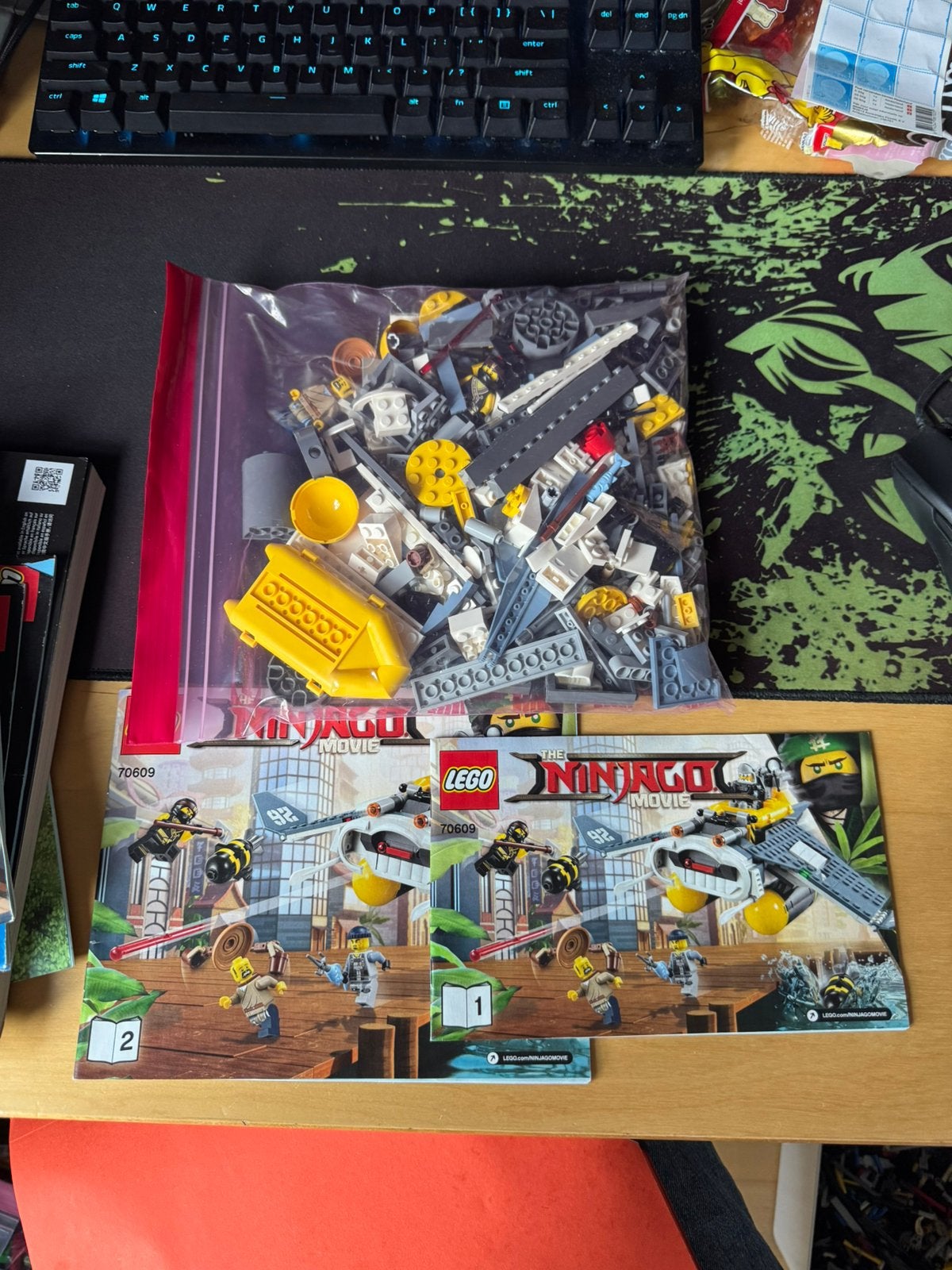 Lego ninjago movie 70609 mantaray bomber, Lego, Ophalen of Verzenden, Zo goed als nieuw, Inclusief instructies