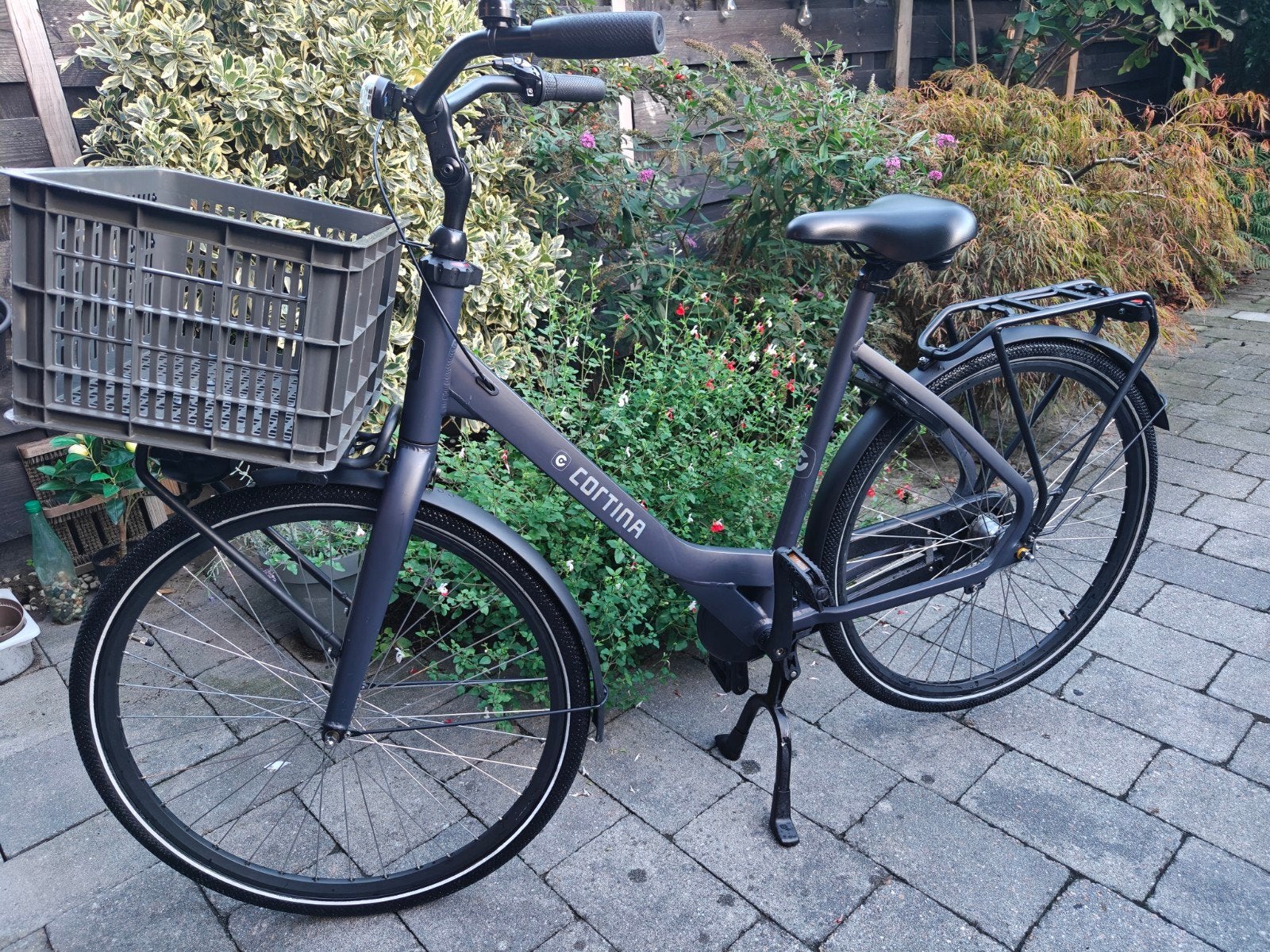Cortina fiets met krat - Zo goed als nieuw, 53 tot 56 cm, Velgrem, Versnellingen, Zo goed als nieuw