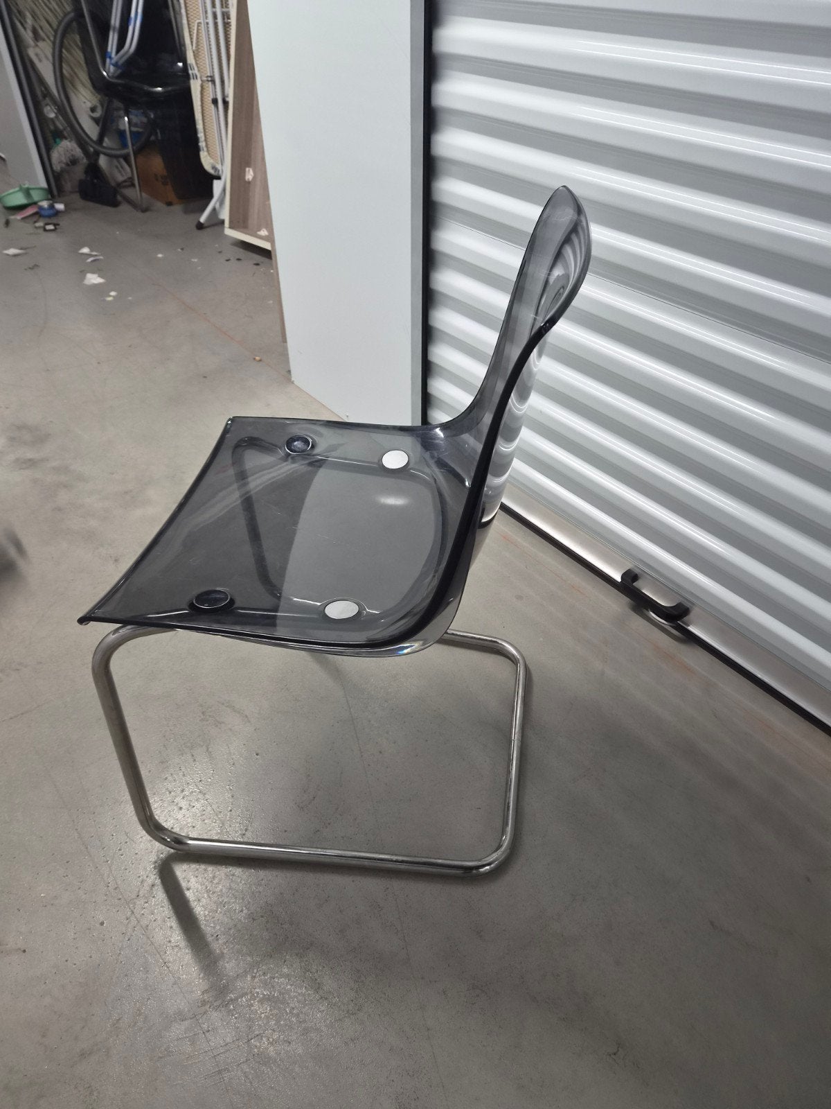 Set van 4 moderne transparante stoelen met metalen frame, Overige kleuren, Vier, Modern, Eigentijds, Ophalen