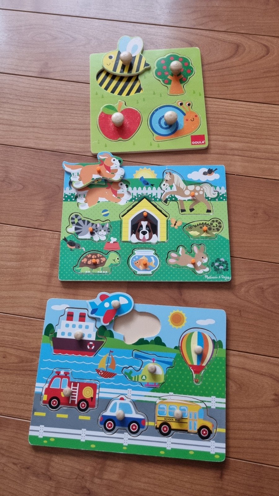 Houten Insteekpuzzels voor Kinderen (3 stuks), Ophalen