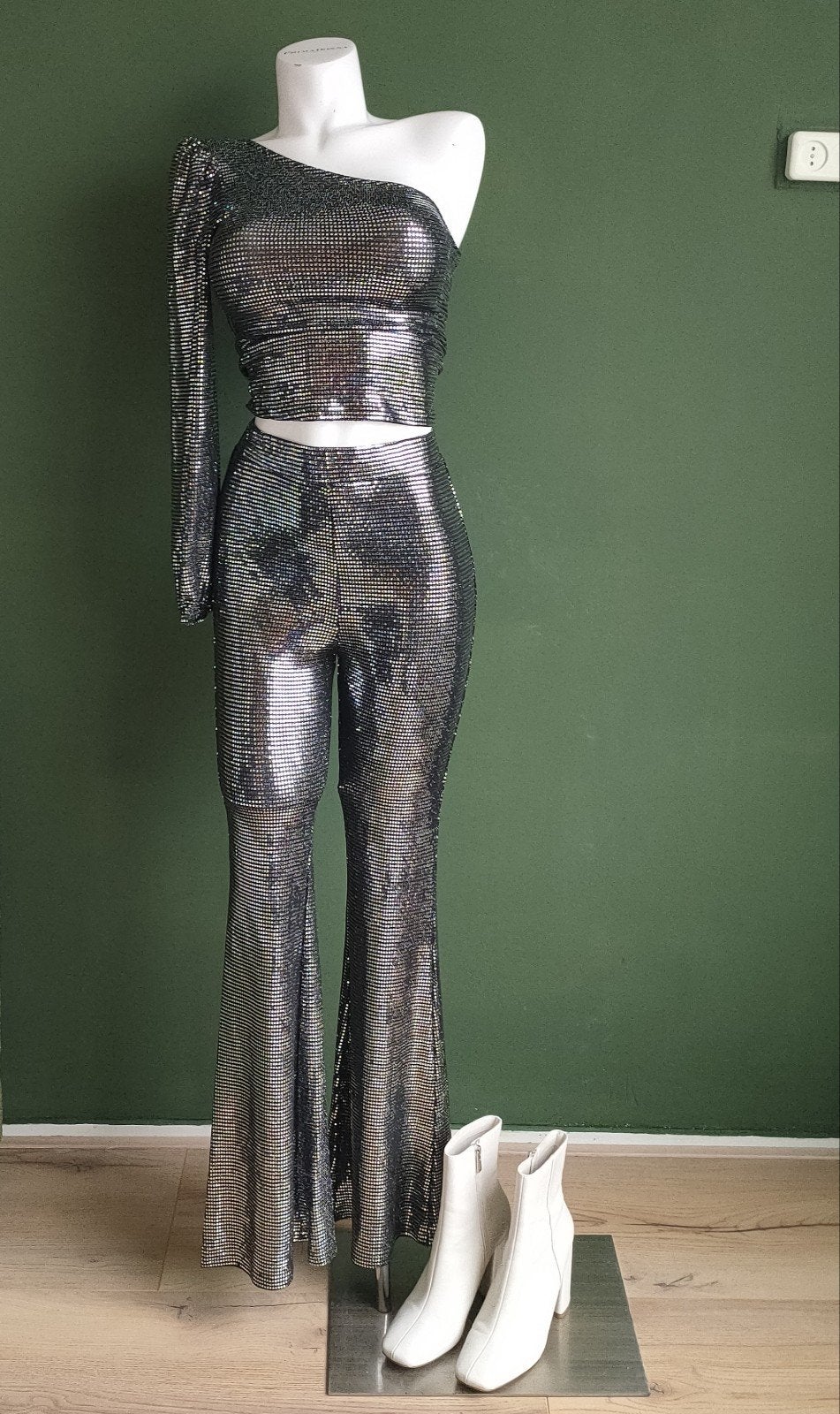 BY SWAN Paris Glitter Jumpsuit Maat S, Kleding | Dames, Carnaval, BY SWAN Paris, Ophalen of Verzenden, Zo goed als nieuw