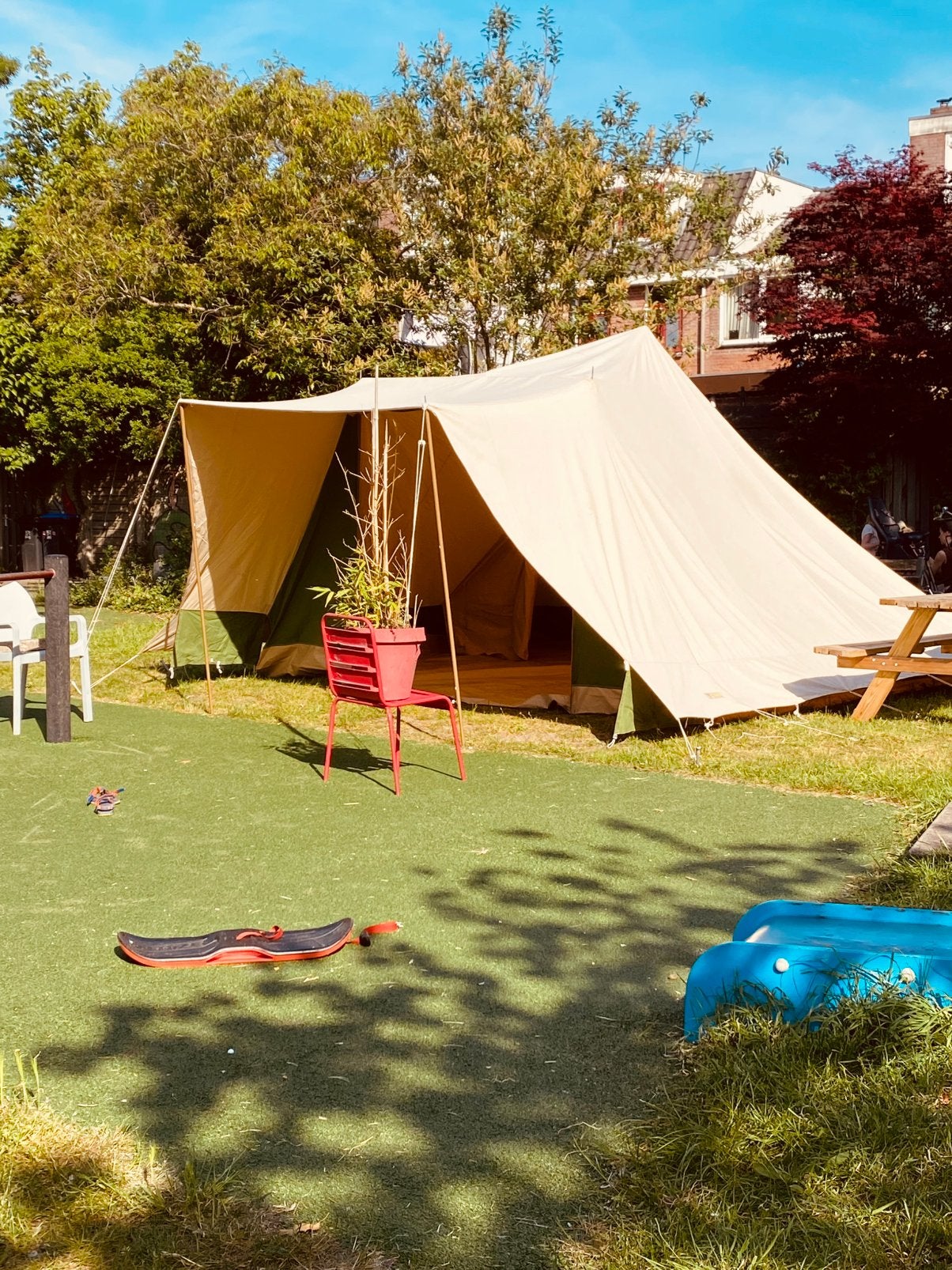 Randstad Bever katoenen tent (6 persoons), Caravans en Kamperen, Ophalen, Gebruikt