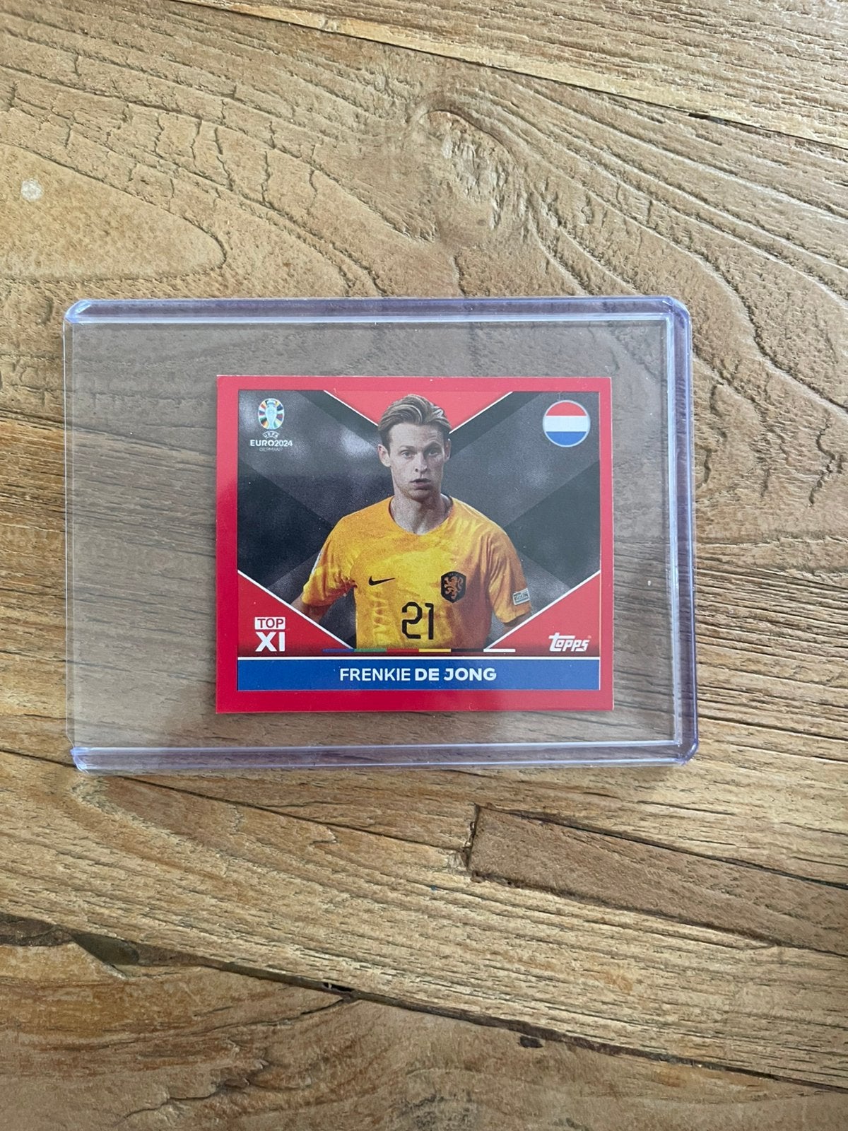 Frenkie de Jong Nederland Topps EK 2024 Swiss Editie, Hobby en Vrije tijd, Stickers en Plaatjes, Ophalen of Verzenden, Zo goed als nieuw