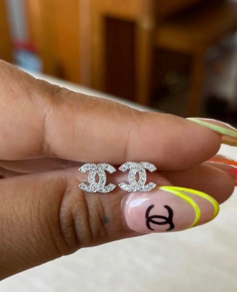 Mooie zilveren oorbellen met diamantjes, Ophalen of Verzenden, Nieuw, Zilver