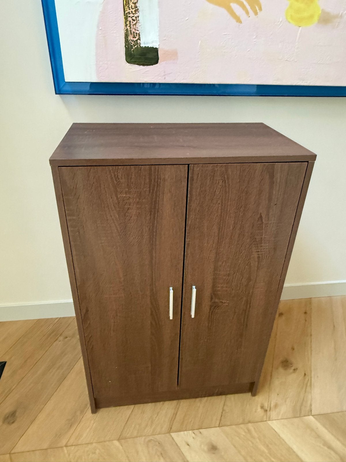 IKEA schoenenkast bruin met twee deuren en legplanken, Ophalen, Gebruikt