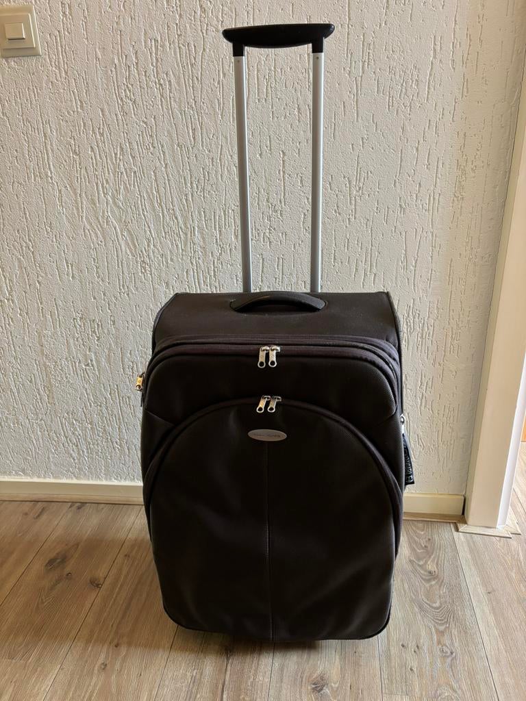 Samsonite koffer, donkerbruin, op wieltjes, Sieraden, Tassen en Uiterlijk, Koffers, Wieltjes, Gebruikt, 50 tot 60 cm, 45 tot 55 cm