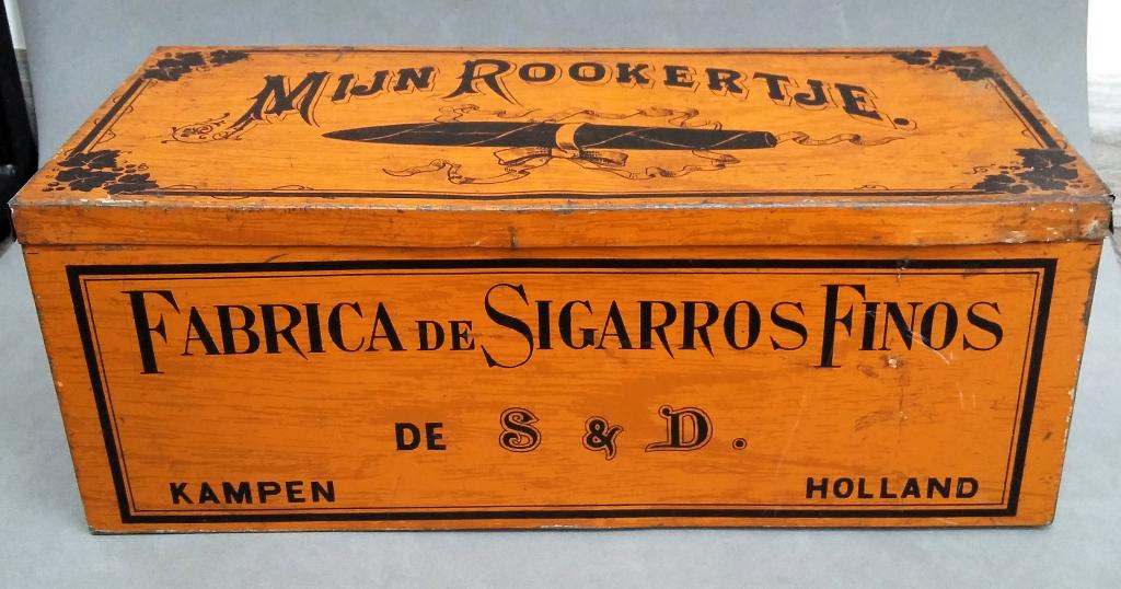 Om 1900 - 1925 Art Deco Sigaar Sigaren Blik Kampen Holland, Verzamelen, Blikken, Ophalen of Verzenden, Gebruikt, Overige, Overige merken