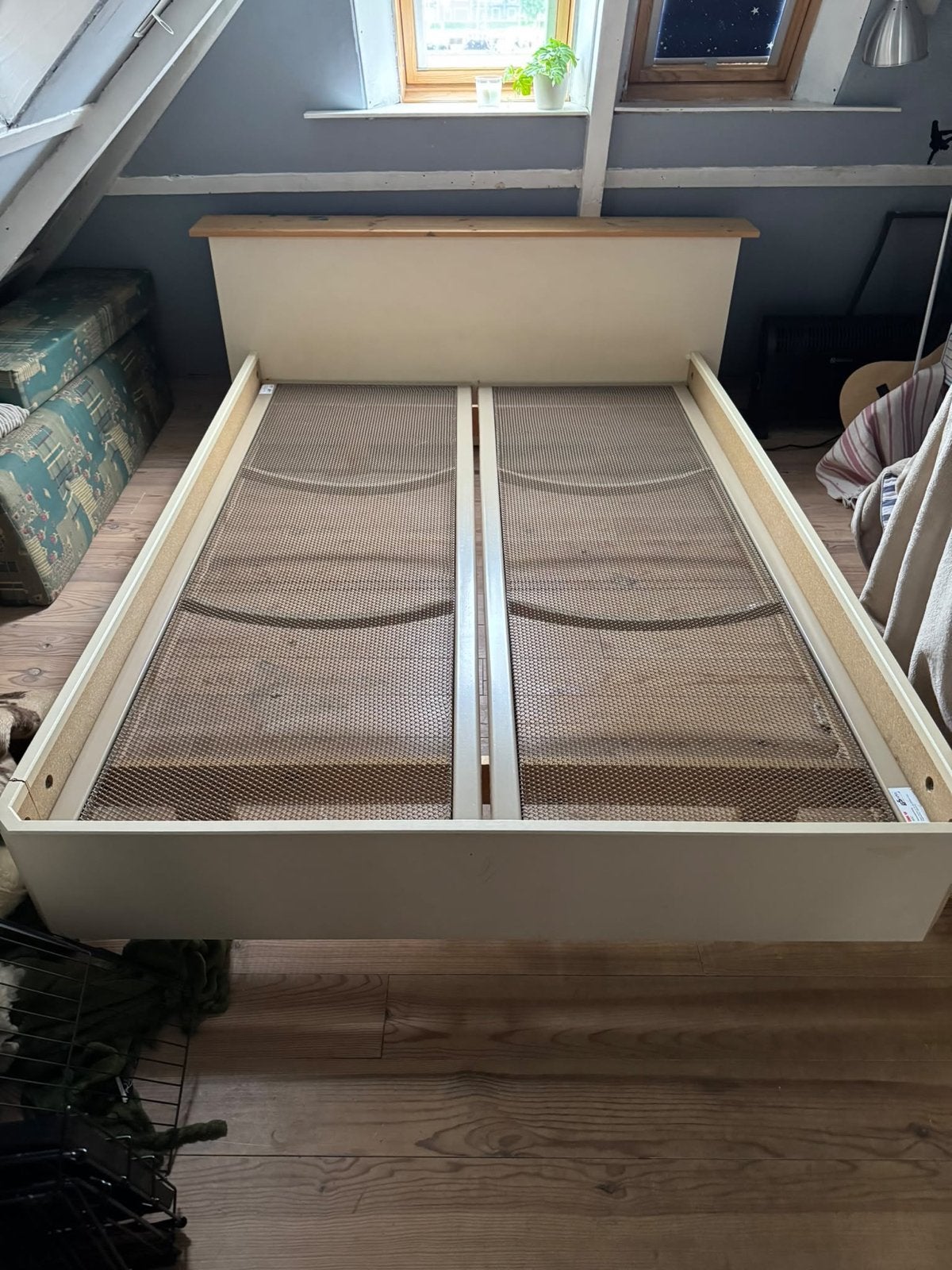 Bedframe 140x200 cm zonder matras, Ophalen, Gebruikt, Tweepersoons, 140 cm