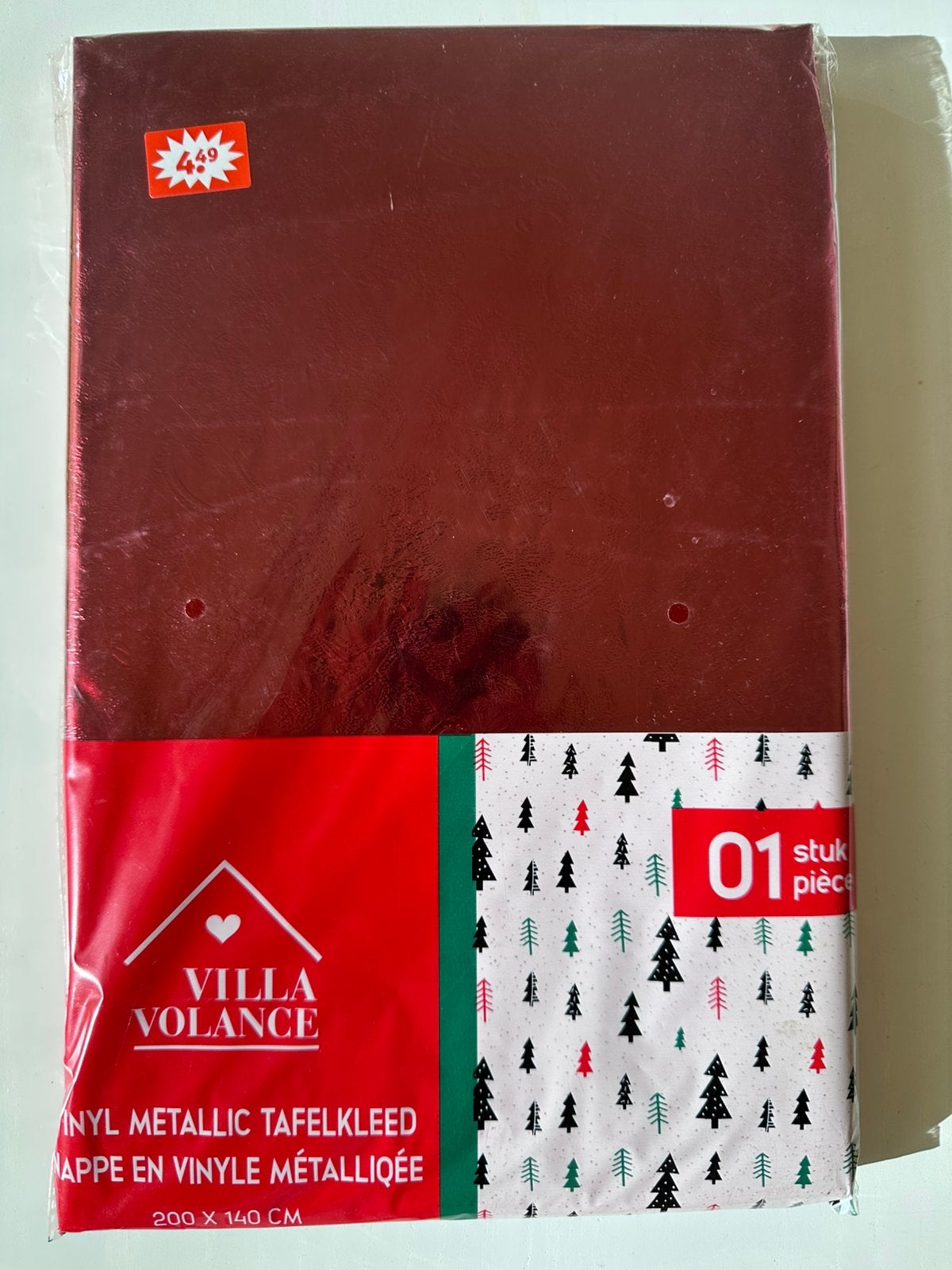 Vinyl Metallic tafekleer | Rood, Nieuw, Ophalen of Verzenden, 140 cm, 200 cm