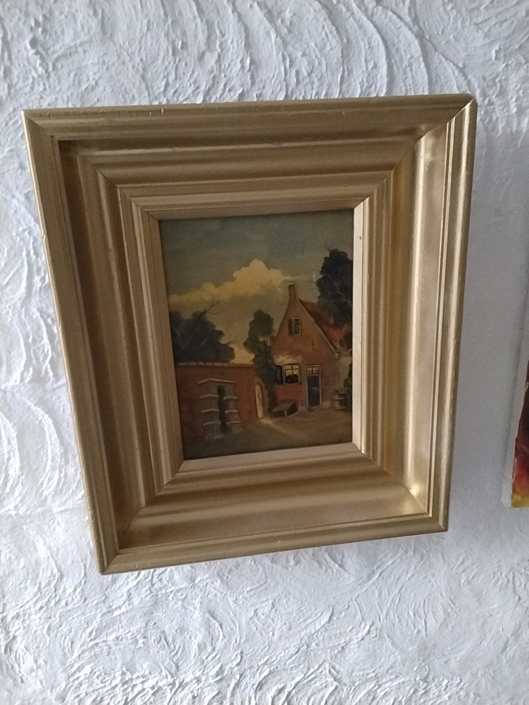 Oud Hollands tafereel schilderij in gouden lijst, Antiek en Kunst, Kunst | Schilderijen | Klassiek, Ophalen of Verzenden