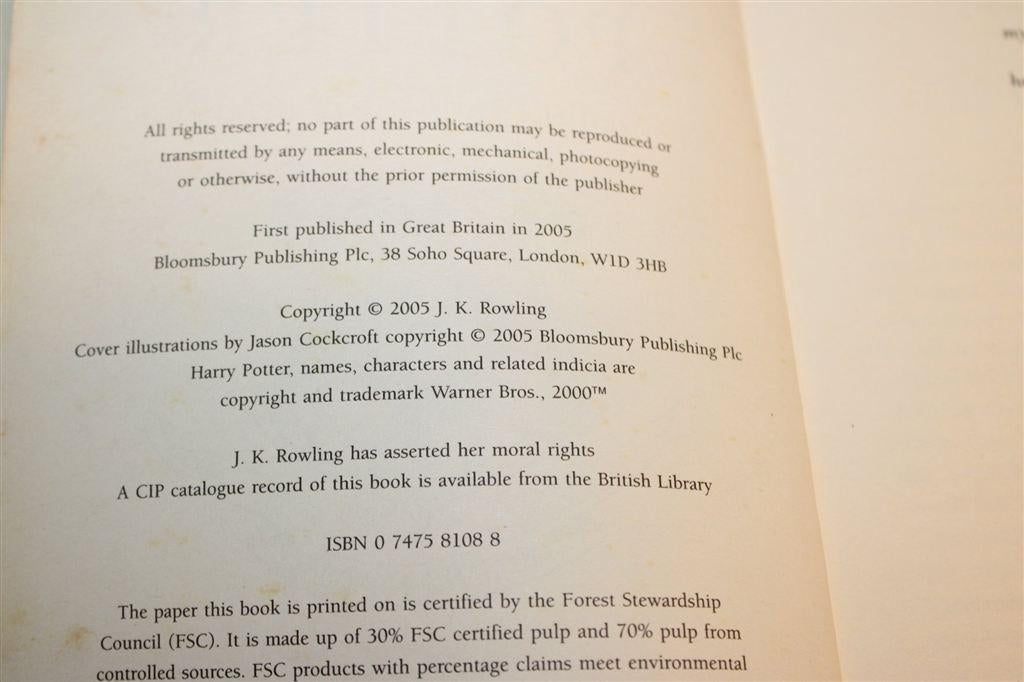 Harry Potter & Half-Blood Prince — Engels First Edition, Boeken, Fantasy, Ophalen of Verzenden, Gelezen