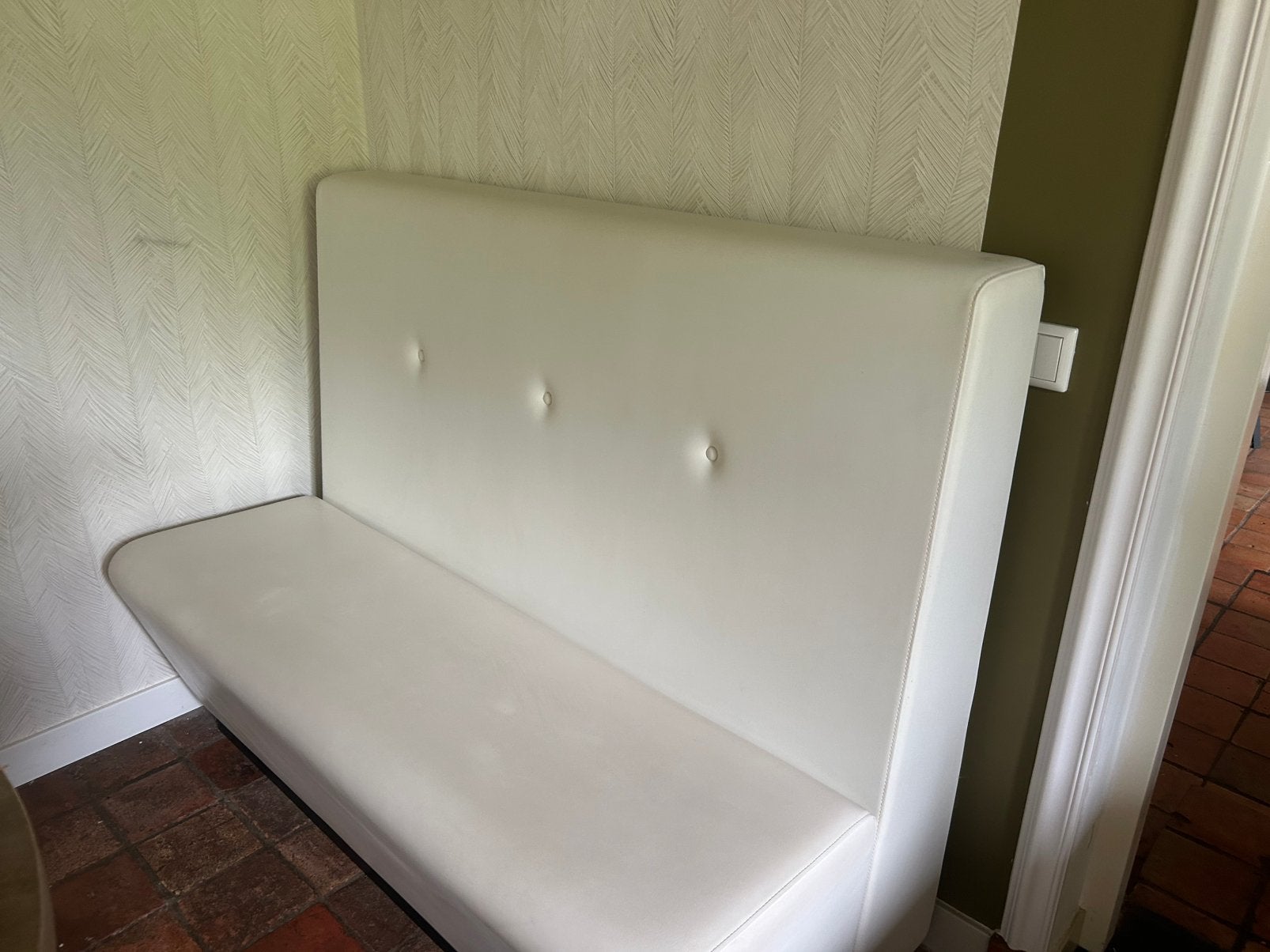 Eetbankje/restaurantbankje, Ophalen, Tweepersoons, 75 tot 100 cm, Zo goed als nieuw