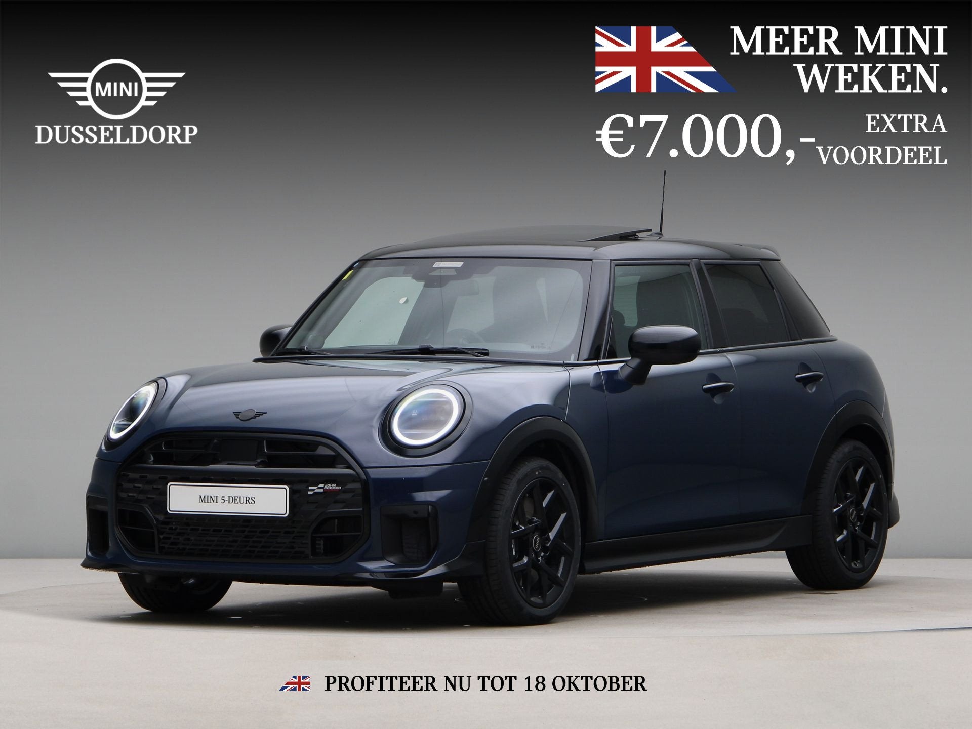 MINI 5-deurs Cooper C John Cooper Works Pakket M PRIVATE LEA, Auto's, 156 pk, Blauw, Bedrijf, Nieuw