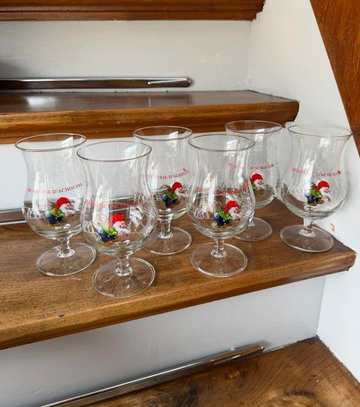 6x La chouffe bierglas 0,33L, Ophalen of Verzenden, Zo goed als nieuw, Glas of Glazen, Overige merken