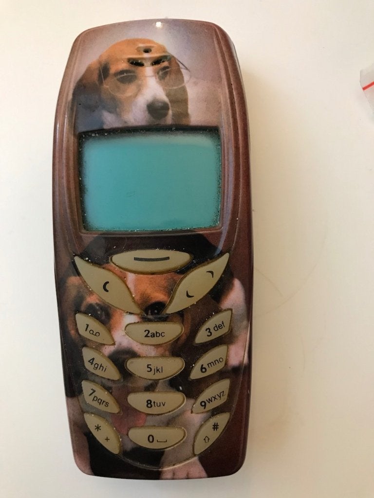 Nokia 3310 met unieke hondenprint - Klassiek model, Gebruikt, Overige kleuren, Fysiek toetsenbord, Ophalen of Verzenden