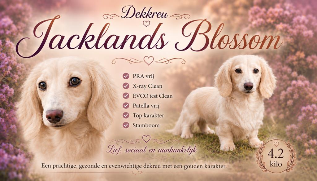 Ter dekking creme / blonde teckel dekreu, Reu, 1 tot 2 jaar, Parvo, Eén hond