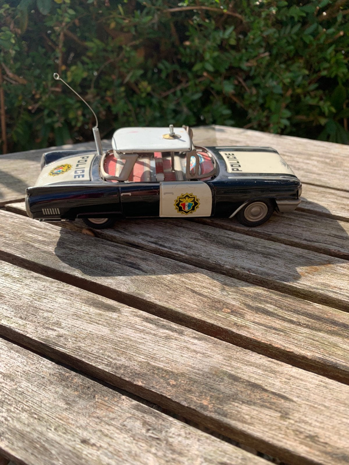 vintage Ichiko blikken speelgoedauto in vorm politieauto, Verzenden