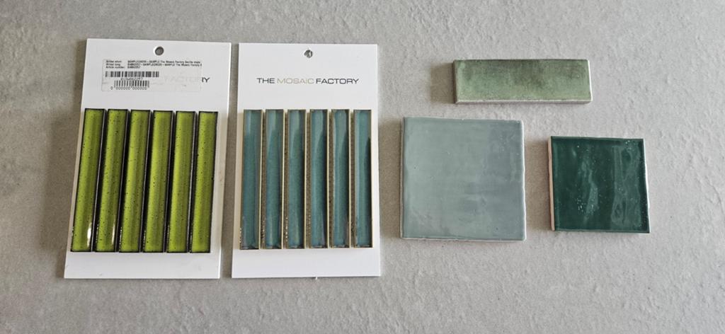 Sample / staaltjes tegels groen, Nieuw, Minder dan 20 cm, Minder dan 5 m², Wandtegels