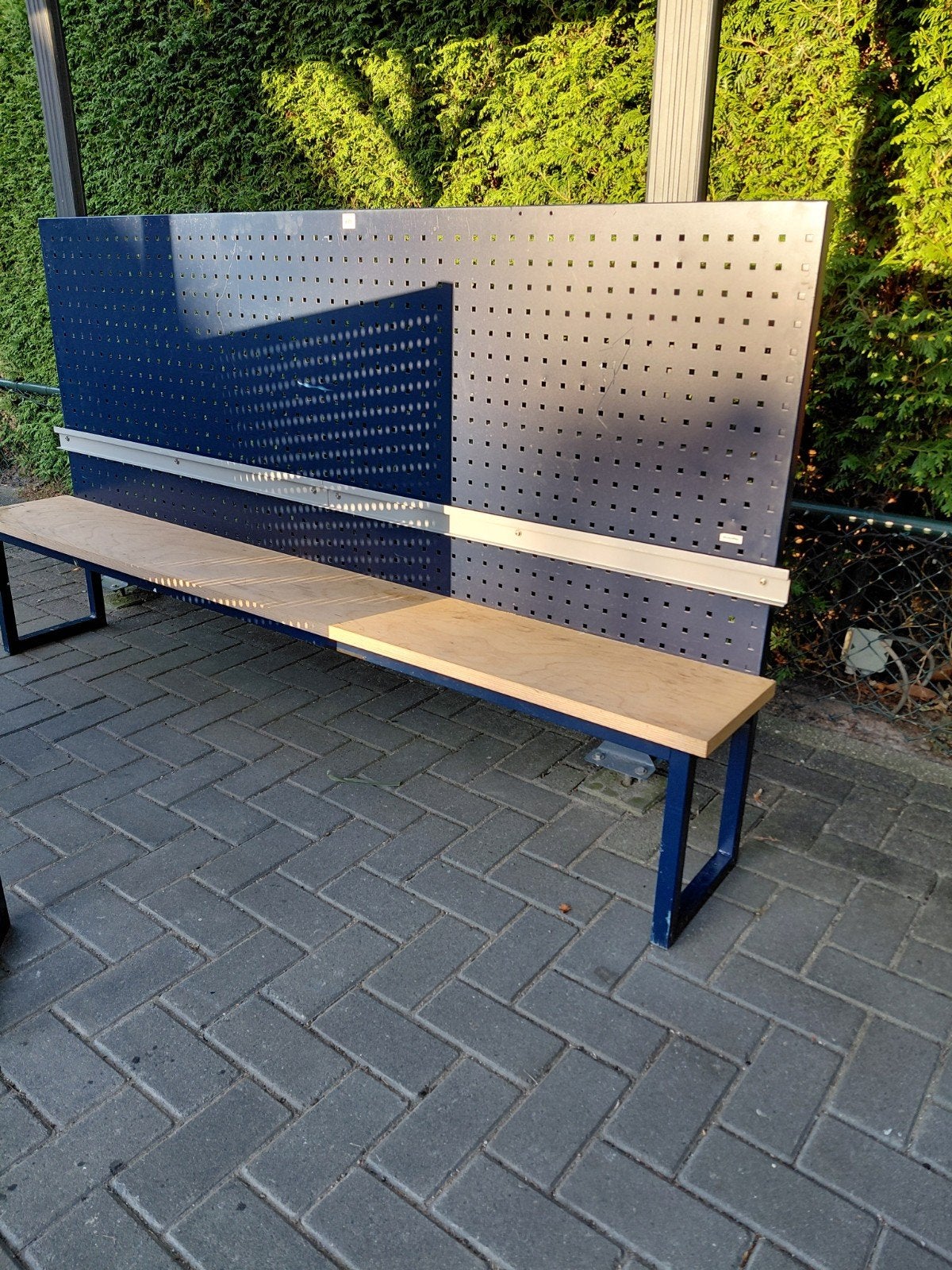 Robuuste 200cm werkbankopstandbord en opbergmogelijkheden, Ophalen of Verzenden, Gebruikt, 170 cm of meer