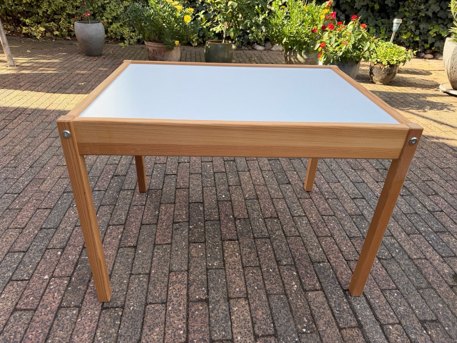 Tafel met 2 stoeltjes, hout, merk Ikea, Ophalen, Zo goed als nieuw, Minder dan 140 cm, Minder dan 70 cm