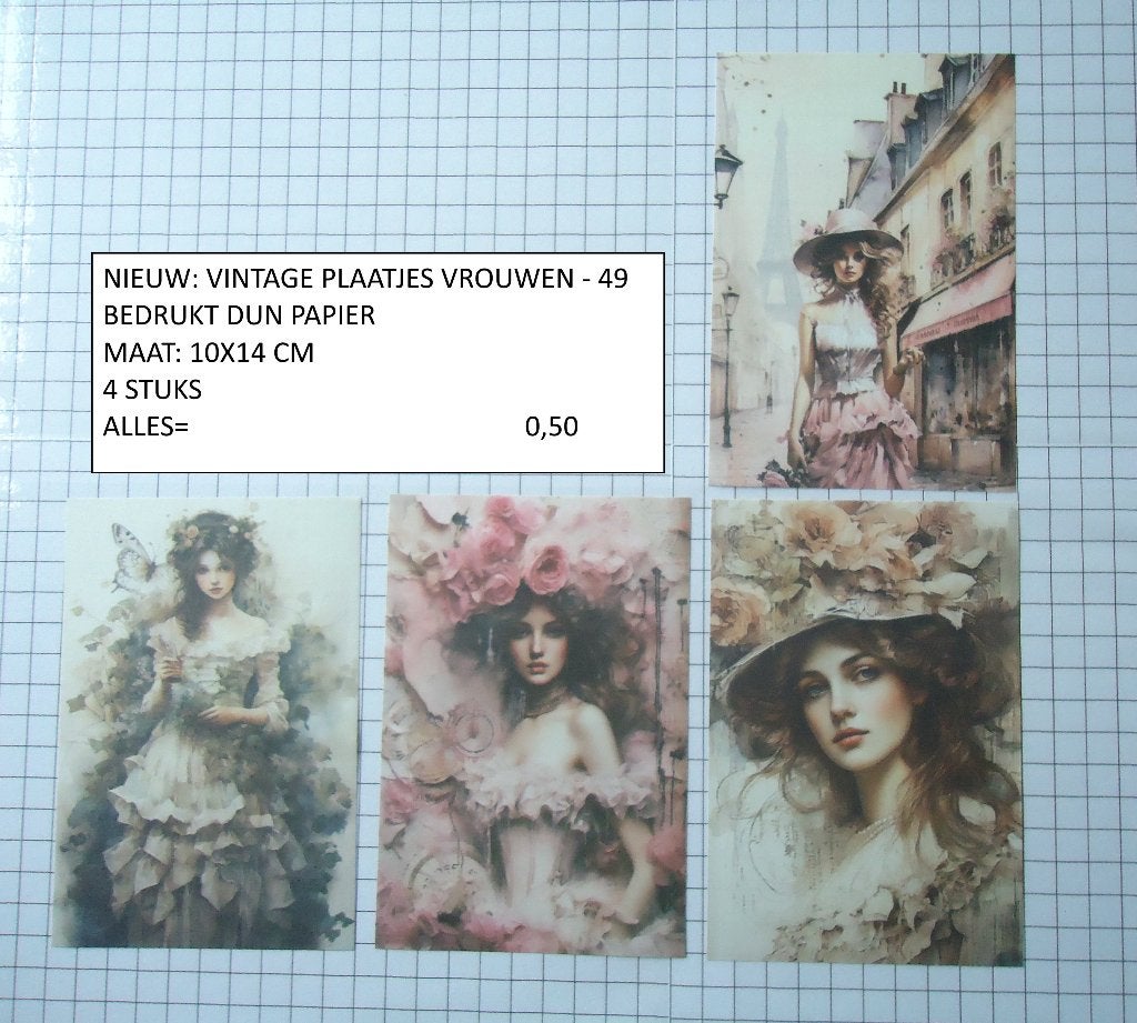 ⚠️nu 0,35: vintage plaatjes vrouwen 49 ( alleen verzenden, Ophalen, Nieuw, Man of Vrouw, Knipvel