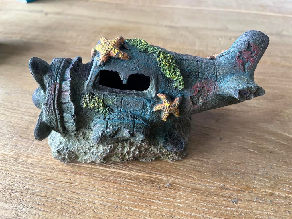 Decoratie aquarium vliegtuig, Dieren en Toebehoren, Vissen | Aquaria en Toebehoren, Ophalen of Verzenden, Gebruikt, Decoratie