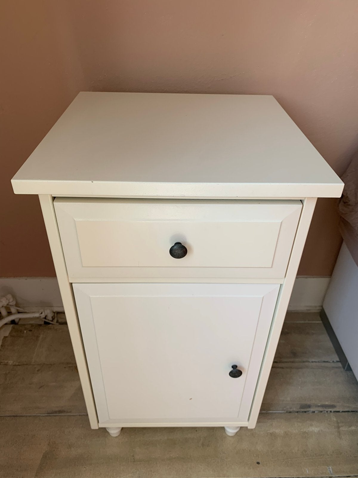 Wit nachtkastje met lade en deurtje IKEA Hemnes, Ophalen, Gebruikt, Minder dan 45 cm, 55 tot 70 cm