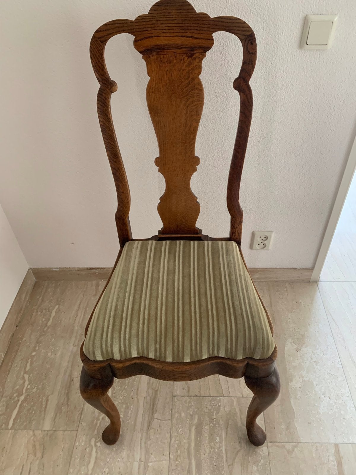 4 Queen-Anne-stijl eetkamerstoelen, Antiek en Kunst, Ophalen