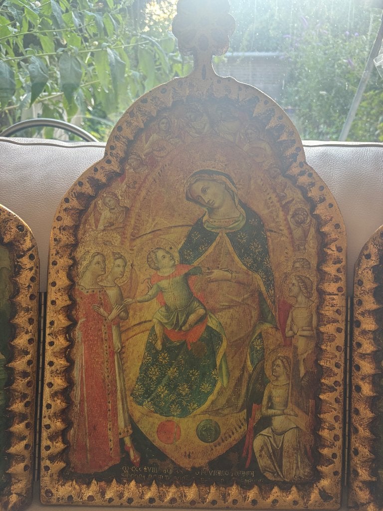 Authentiek drieluik van Sint Catherine Mysterieuze huwelijk, Ophalen of Verzenden