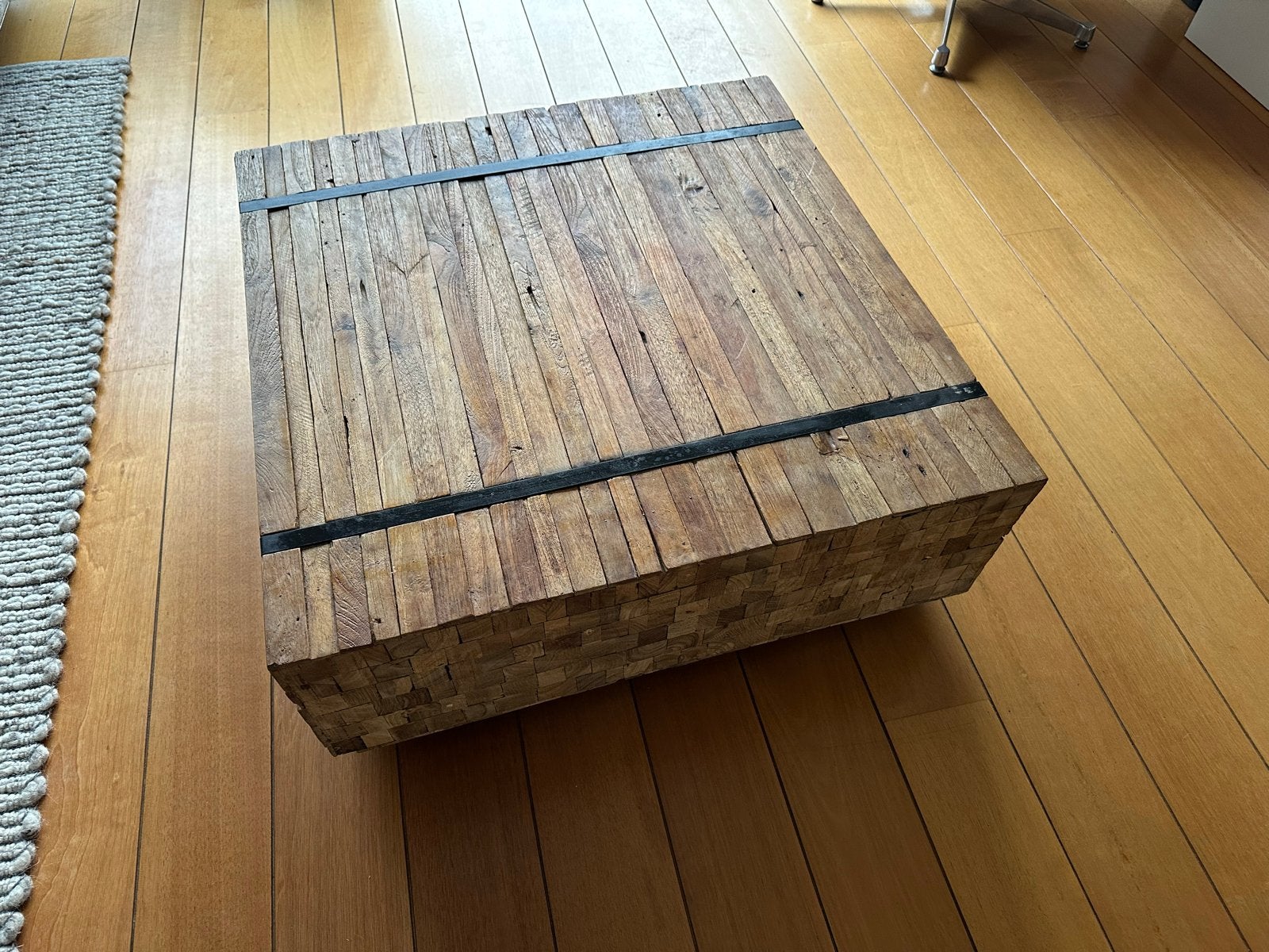 Bijzettafel/salontafel op wieltjes - 80x80x31cm, Ophalen, Minder dan 45 cm, Gebruikt, Vierkant