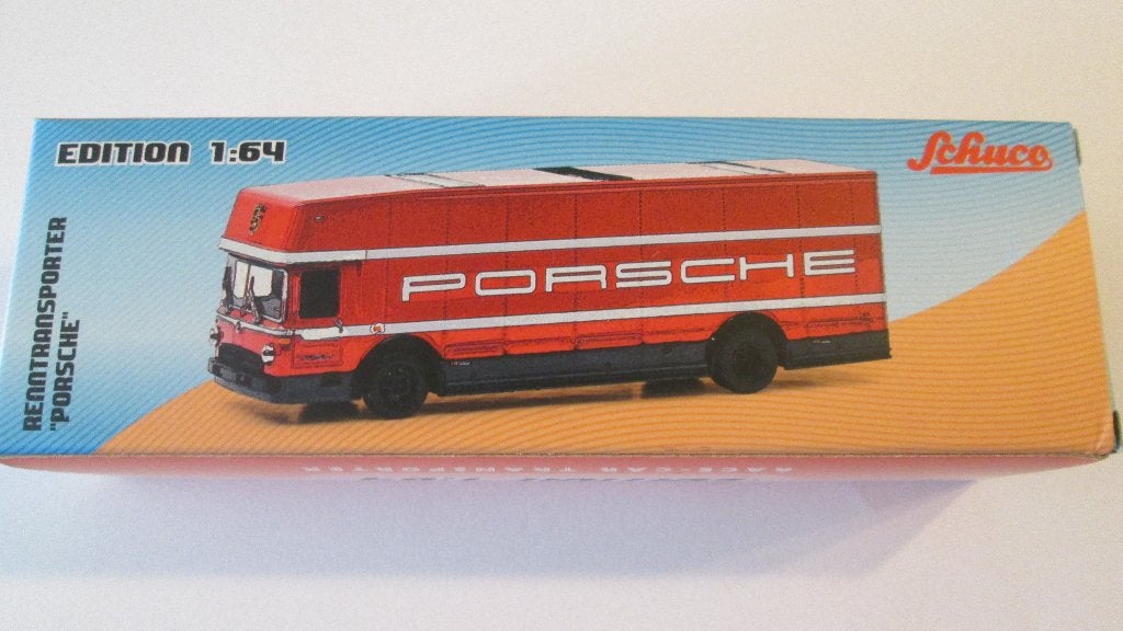Mercedes Racetransporter Porsche Schuco 1:64, Hobby en Vrije tijd, Modelauto's | Overige schalen, Ophalen of Verzenden, Nieuw