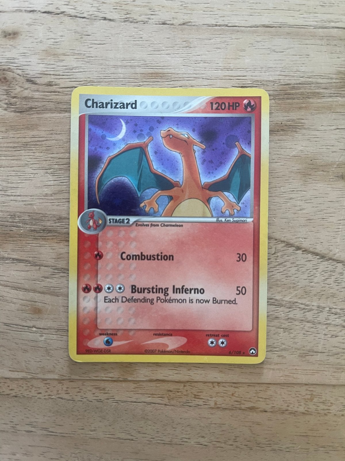 Charizard 2007 6/108 holo, Ophalen of Verzenden, Gebruikt, Losse kaart